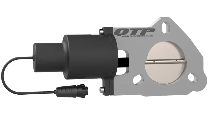QTP 2.25in Bolt-On QTEC Electric Cutout Valve - Single - Side View