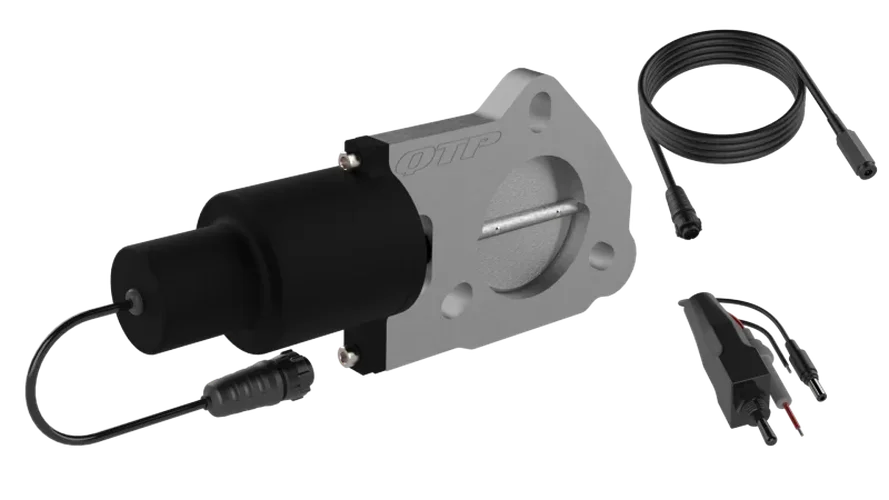QTP 2.25in Bolt-On QTEC Electric Cutout Valve - Single - Installation View