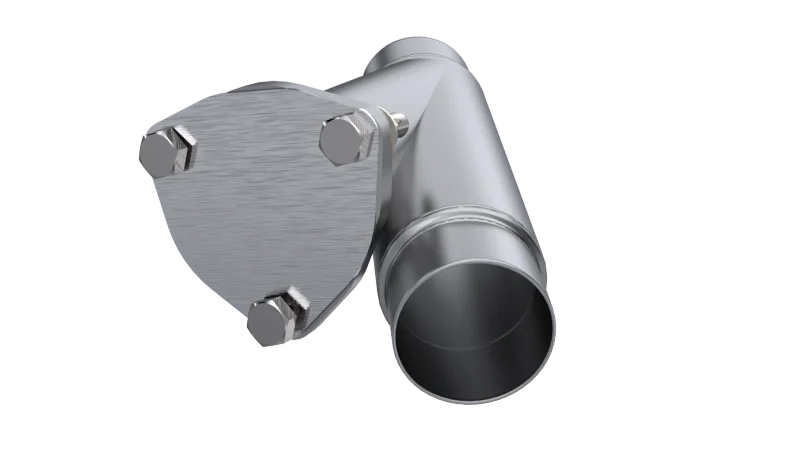 QTP 2.25in Weld-On QTEC Exhaust Cutout Y-Pipe - Side View