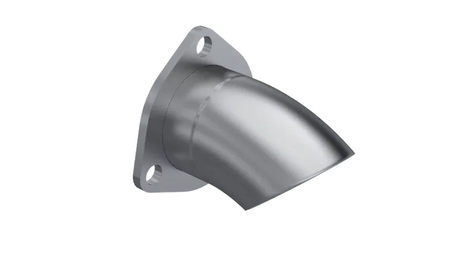 QTP 2.5in Bolt-On QTEC Adjustable Turn Down - Side View
