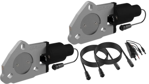 QTP 2.5in Bolt-On QTEC Dual Electric Cutout Valves - Pair - Main Product View