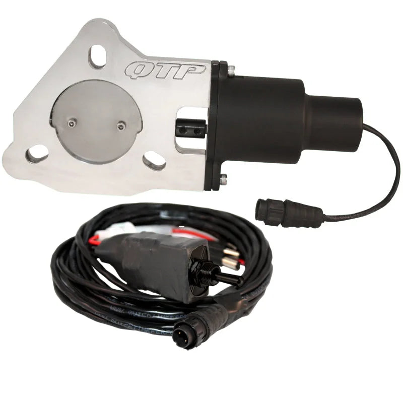 QTP 2.5in Bolt-On QTEC Electric Cutout Valve - Single - Main Product View