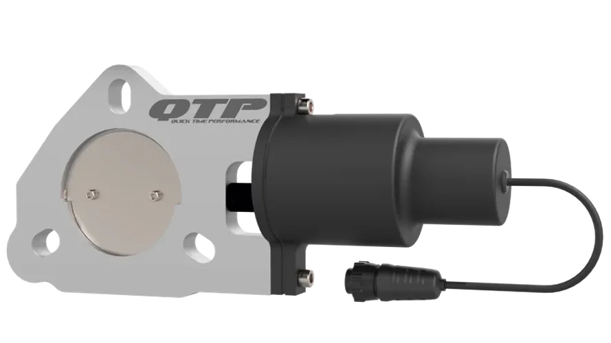 QTP 2.5in Bolt-On QTEC Electric Cutout Valve - Single - Back View