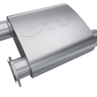 Load image into Gallery viewer, QTP 2.5in Weld-On 304SS Screamer Muffler Short Case w/Bolt-On QTEC Electric Cutout - Back View