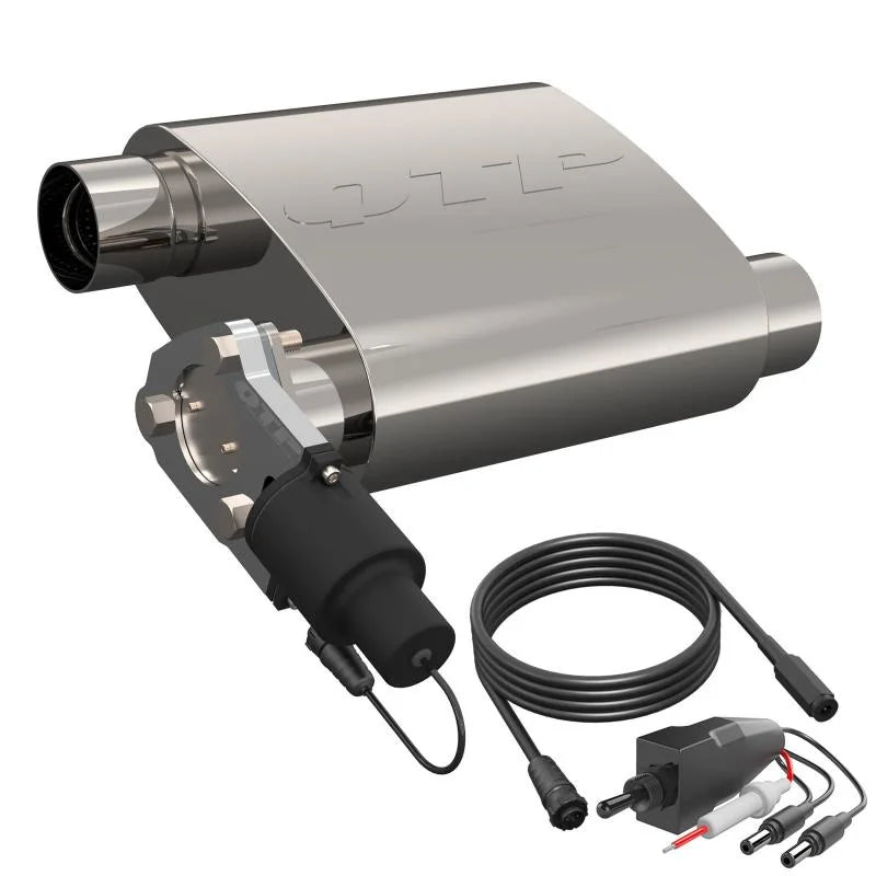 QTP 2.5in Weld-On 304SS Screamer Muffler Short Case w/Bolt-On QTEC Electric Cutout - Additional View 5