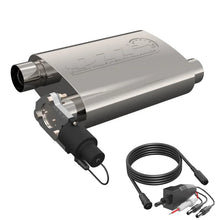 Load image into Gallery viewer, QTP 2.5in Weld-On 304SS Screamer Muffler w/Bolt-On QTEC Electric Cutout - Side View