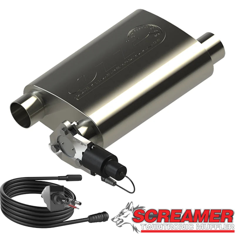 QTP 2.5in Weld-On 304SS Screamer Muffler w/Bolt-On QTEC Electric Cutout - Additional View 7
