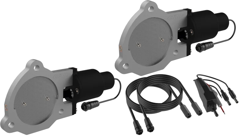 QTP 3.5in Bolt-On QTEC Dual Electric Cutout Valves - Pair - Main Product View