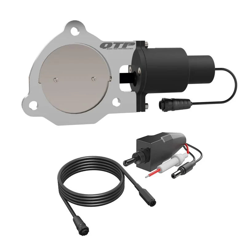 QTP 3.5in Bolt-On QTEC Electric Cutout Valve - Single - Back View