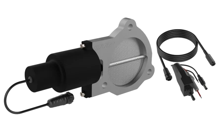 QTP 3.5in Bolt-On QTEC Electric Cutout Valve - Single - Installation View