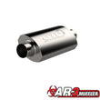 Load image into Gallery viewer, QTP 3.5in Weld-On 304SS AR3 Muffler - Side View