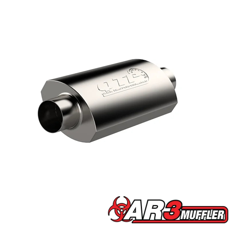 QTP 3.5in Weld-On 304SS AR3 Muffler - Side View