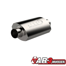 Load image into Gallery viewer, QTP 3.5in Weld-On 304SS AR3 Muffler - Side View