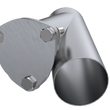 Load image into Gallery viewer, QTP 3.5in Weld-On QTEC Exhaust Cutout Y-Pipe - Back View