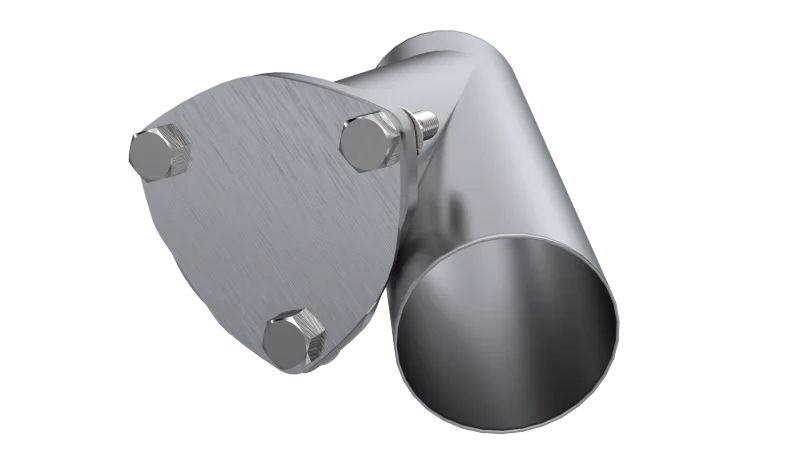QTP 3.5in Weld-On QTEC Exhaust Cutout Y-Pipe - Back View