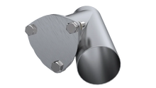 Load image into Gallery viewer, QTP 3.5in Weld-On QTEC Exhaust Cutout Y-Pipe - Back View