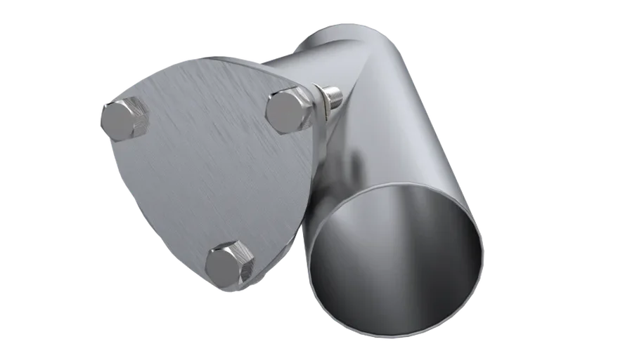 QTP 3.5in Weld-On QTEC Exhaust Cutout Y-Pipe - Back View