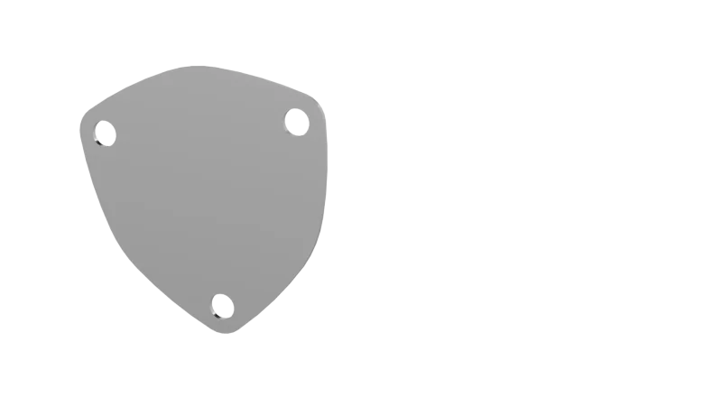 QTP 3in Bolt-On QTEC 3 Bolt Cover Plate - Side View