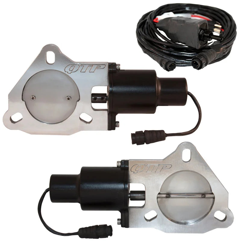 QTP 3in Bolt-On QTEC Dual Electric Cutout Valves - Pair - Installation View