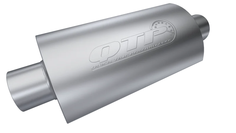 QTP 3in Weld-On 304SS AR3 Muffler - Side View