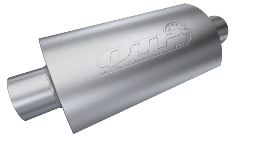 QTP 3in Weld-On 304SS AR3 Muffler - Side View