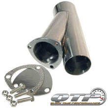 Load image into Gallery viewer, QTP 3in Weld-On QTEC Exhaust Cutout Y-Pipe - Back View