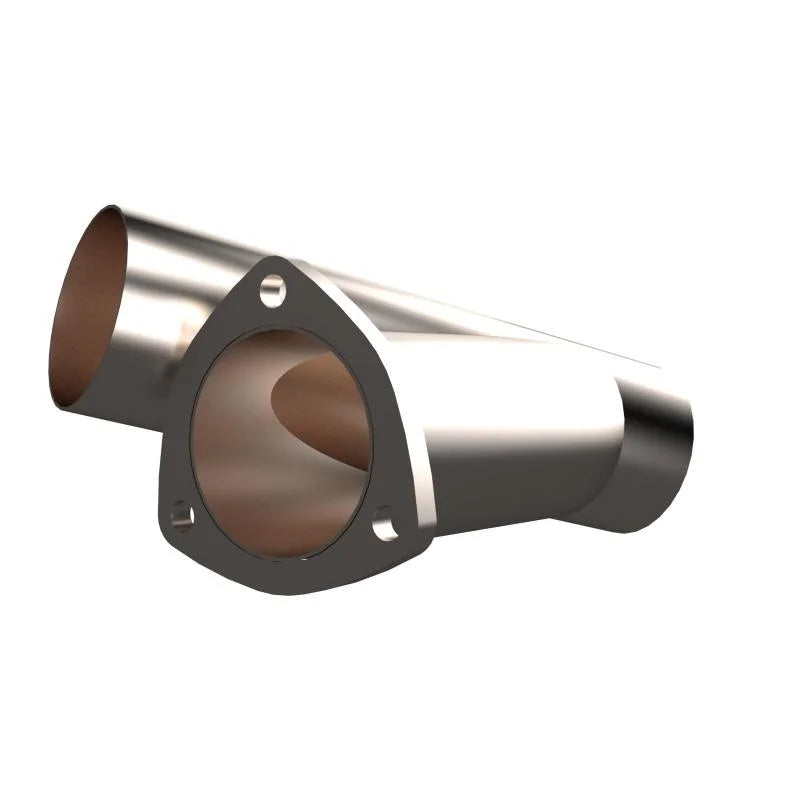 QTP 3in Weld-On QTEC Exhaust Cutout Y-Pipe - Installation View