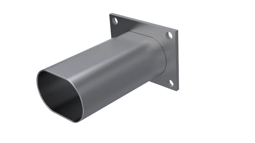QTP 3in Weld-On QTEC Low Profile Conncetion Oval Tube Kit - Detail View