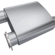 Load image into Gallery viewer, QTP 3in Weld-On Reverse 304SS Screamer Muffler Short Case w/Bolt-On QTEC Electric Cutout - Installation View