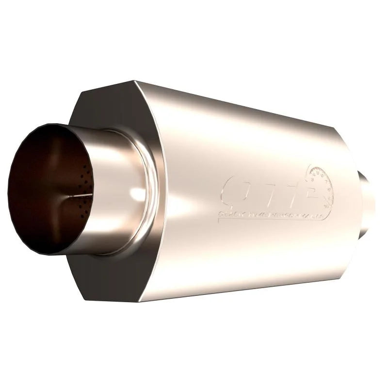 QTP 4in Weld-On 304SS AR3 Muffler - Side View