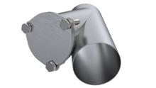 Load image into Gallery viewer, QTP 4in Weld-On QTEC Exhaust Cutout Y-Pipe - Back View