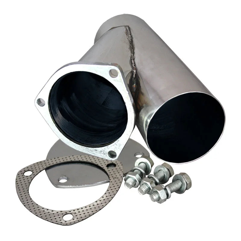 QTP 4in Weld-On QTEC Exhaust Cutout Y-Pipe - Installation View