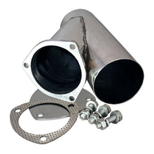 Load image into Gallery viewer, QTP 4in Weld-On QTEC Exhaust Cutout Y-Pipe - Installation View