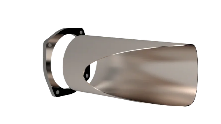 QTP 5in Weld-On QTEC DIY Cutout Pipe - Side View