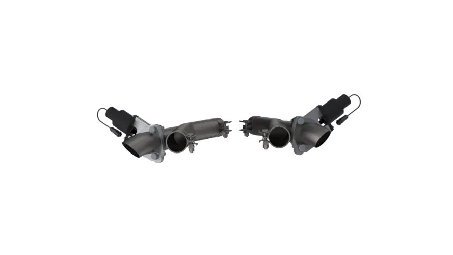 2011-2024 Dodge Durango 5.7L QTP Aggressor Cutout Pipes - Back View