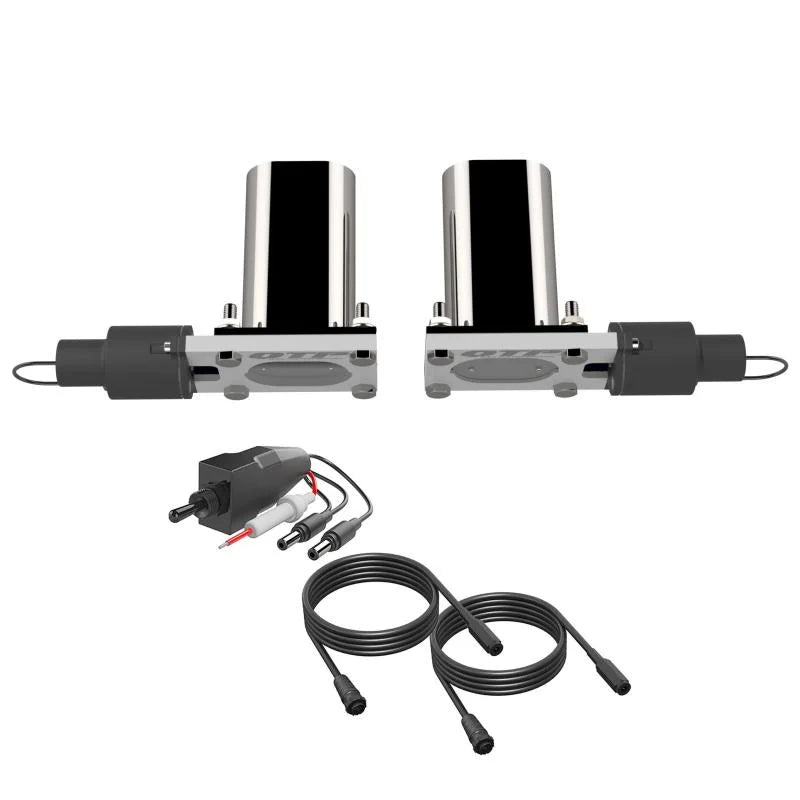 QTP Bolt-On QTEC Dual Low Profile Oval Electric Cutout Valves - Pair - Back View
