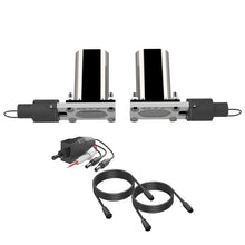 Load image into Gallery viewer, QTP Bolt-On QTEC Dual Low Profile Oval Electric Cutout Valves - Pair - Back View