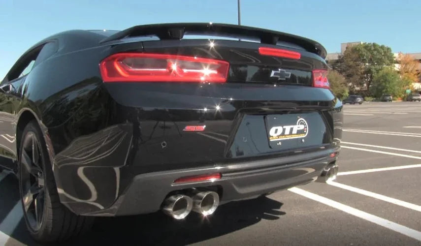 2016-2024 Chevrolet Camaro SS  QTP Screamer Axle Back Quad Tip Bumper - Side View