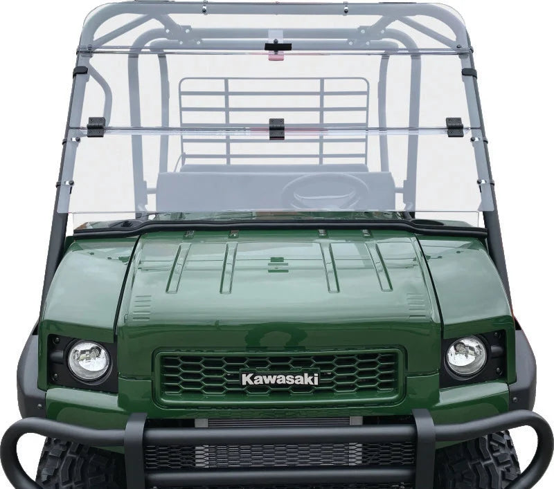 QuadBoss 09-22 Kawasaki KAF620M Mule 4010 4x4 Windbreak Folding Windshield - Installation View