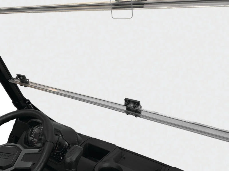 QuadBoss 15-19 Polaris Ranger 1000 Diesel Windbreak Folding Windshield - Side View
