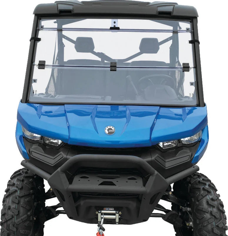 QuadBoss 16-22 Can-Am Defender HD10 Windbreak Folding Windshield - Installation View