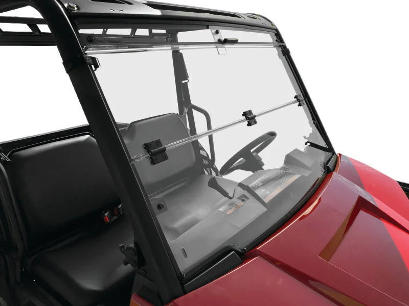 QuadBoss 17-21 Polaris Ranger 500 Windbreak Folding Windshield - Installation View