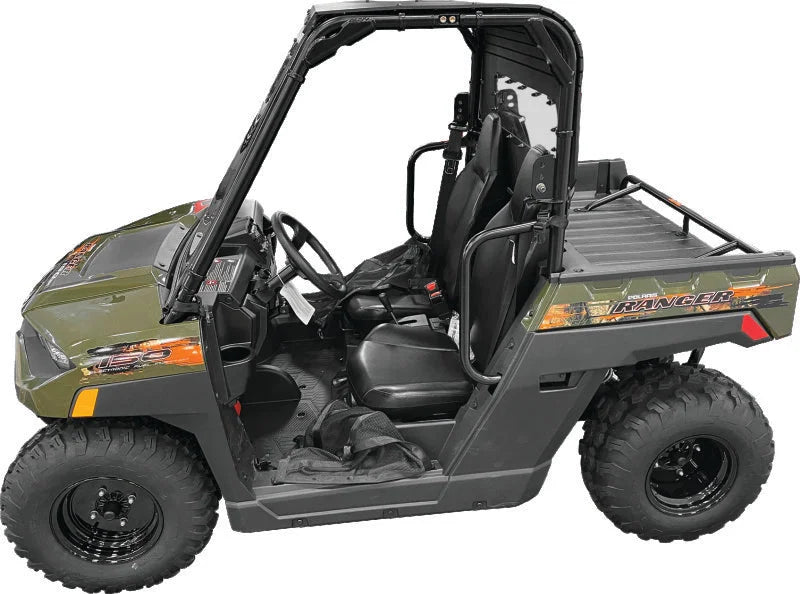 QuadBoss 18-22 Polaris Ranger 150 EFI Roof Windshield & Rear Panel Kit - Side View