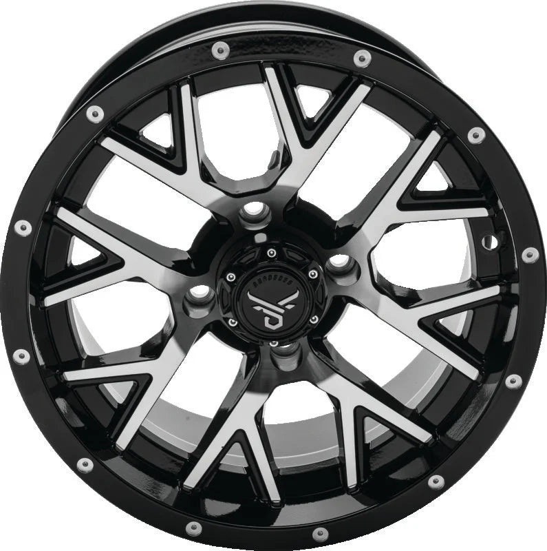 QuadBoss Barbwire 14X7 - 5+2 - 4/110 - Black Machined - Main Product View