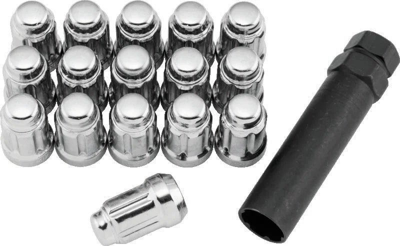 QuadBoss Spline Lug Nuts M12x1.25 65mm Black