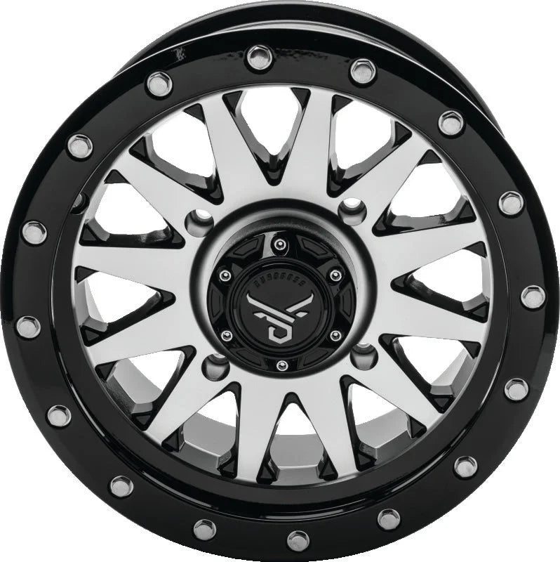 QuadBoss Wagon 14X7 4+3 4/156 Black Machined - Main Product View