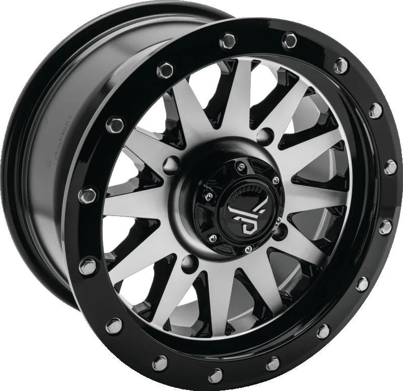 QuadBoss Wagon 14X7 4+3 4/156 Black Machined - Detail View