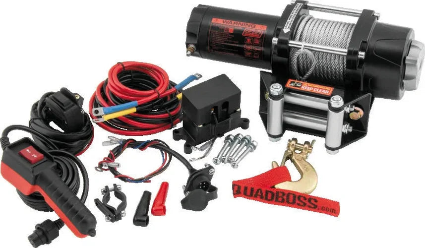 QuadBoss Winch 3500Lb W/Cable - Side View