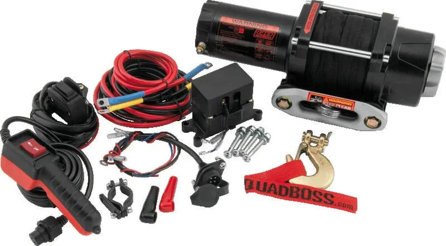 QuadBoss Winch 3500Lb W/Synthetic Rope - Side View