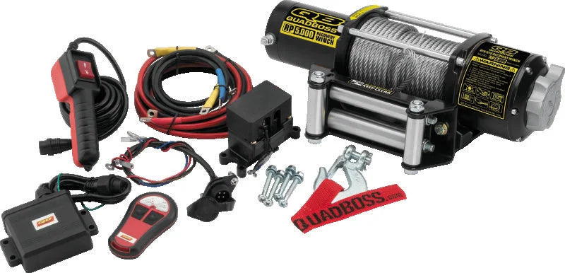 QuadBoss Winch 5000Lb W/ Cable - Side View